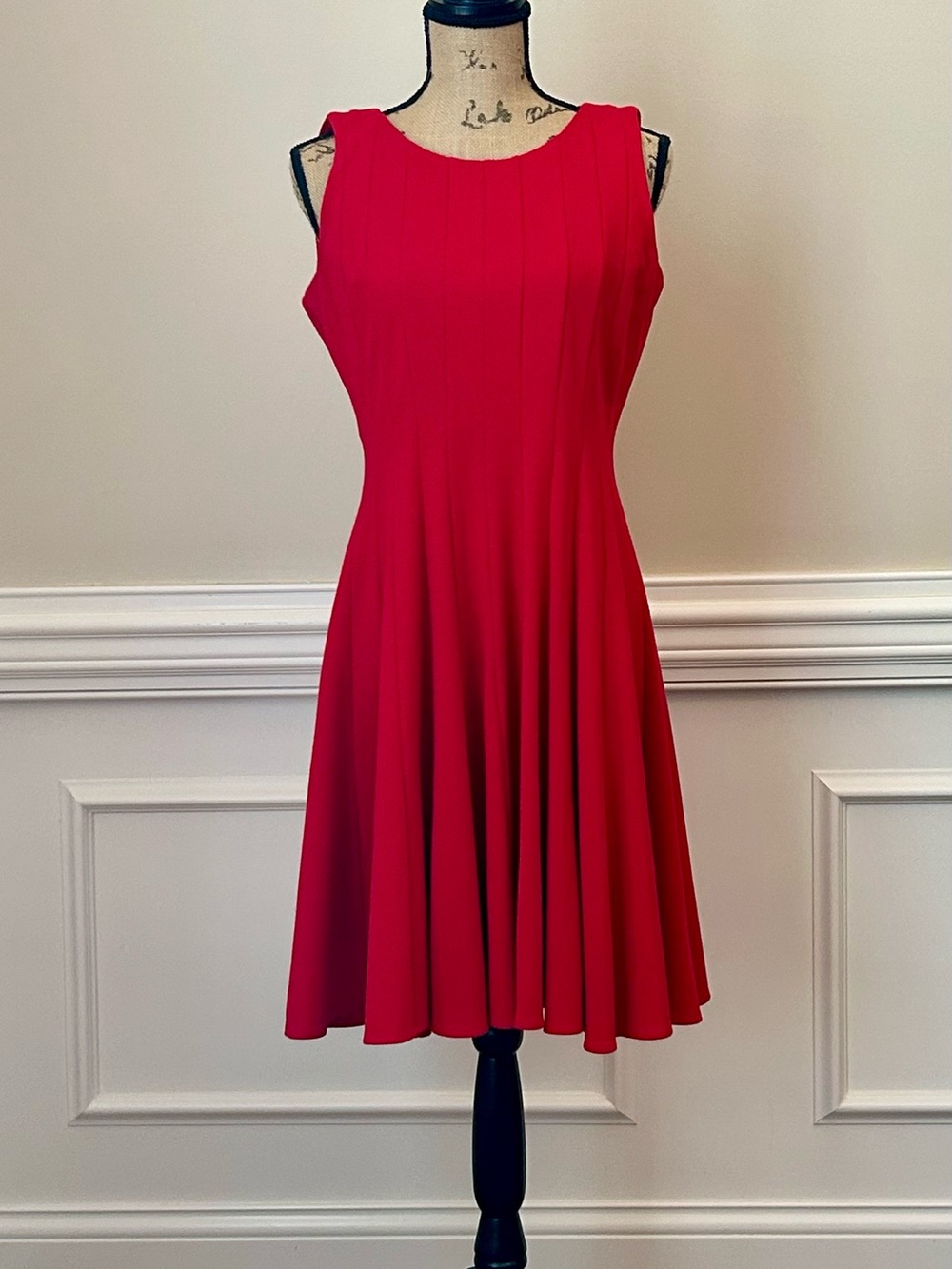 new directions Sleeveless Red A-Line Midi Dress